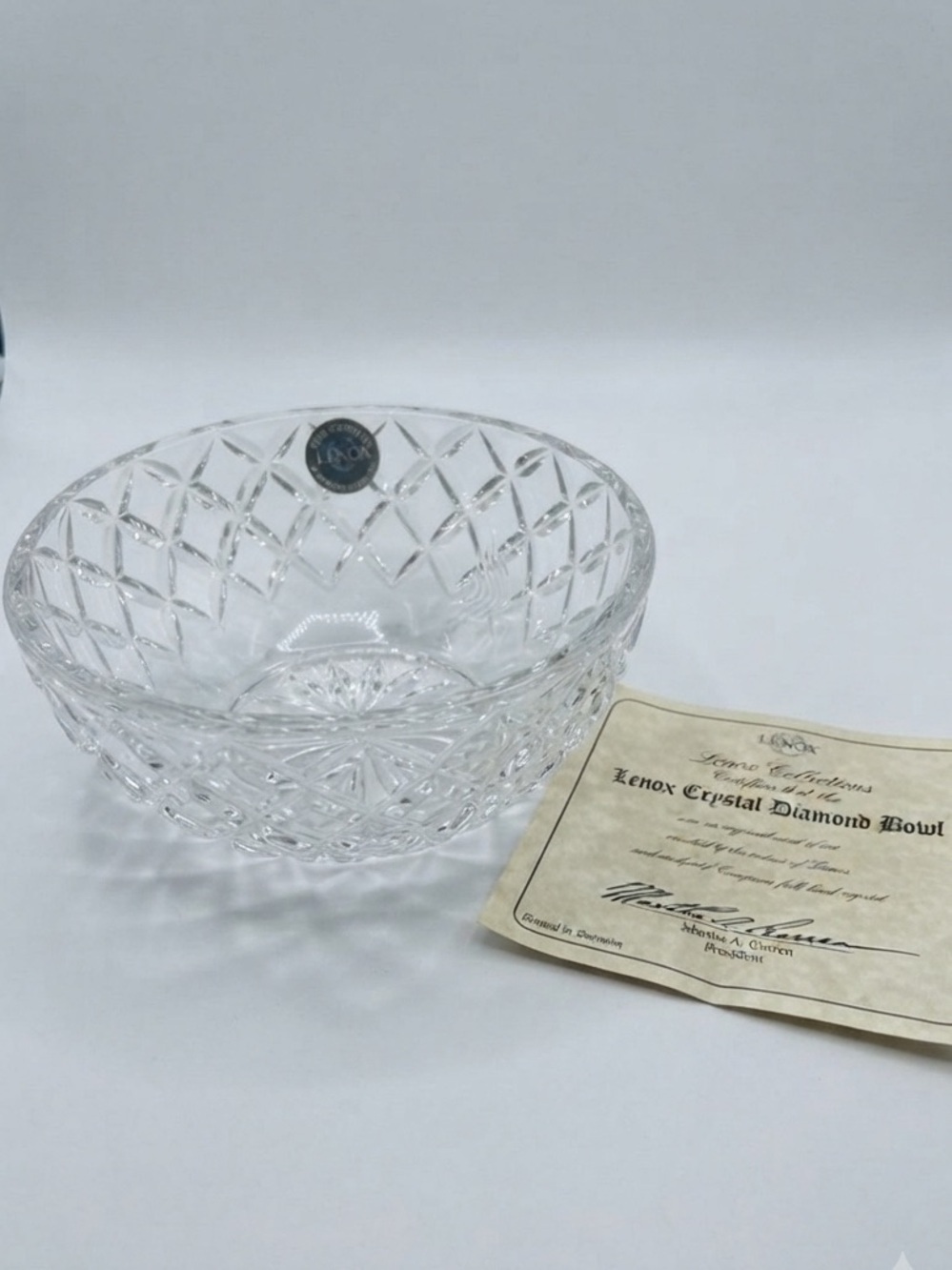 NIB Lenox Crystal Diamond Bowl 5" with Box & COA